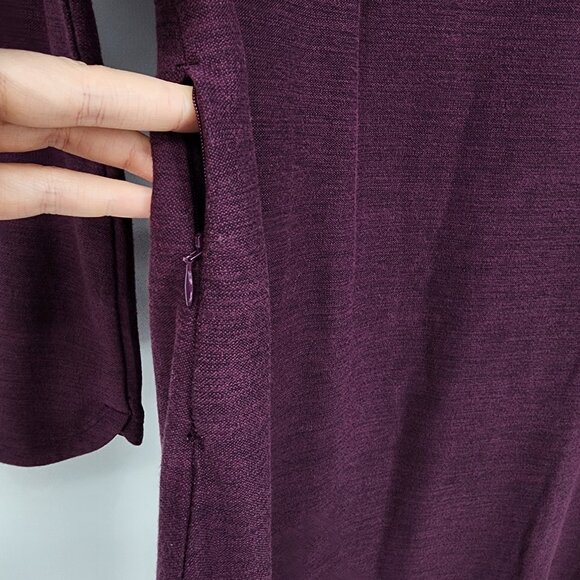 3/$25 70 Toad & Co Intermosso Dress M Long Sleeve Pockets Boat Neck Burgundy Red - Picture 8 of 12
